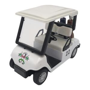 Kintoy White Golf Cart Mini Vehicle 1:24 Scale w Bags Worldwide Pullback Racer